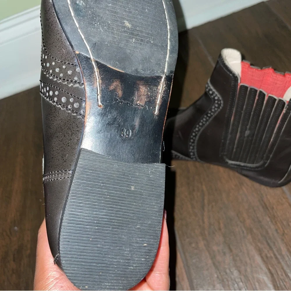 Boden Brogue Ombre Oxford Black- Gray Chelsea Booties Size 39